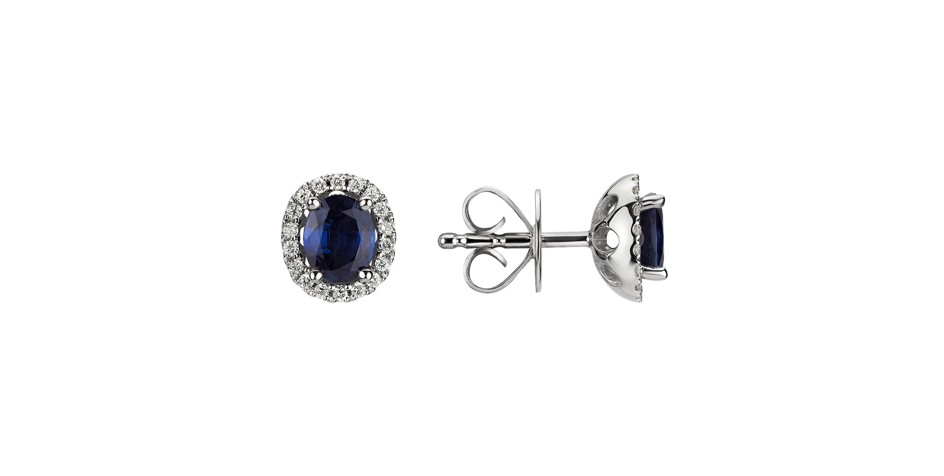 Diamond earrings with Sapphire Princess
