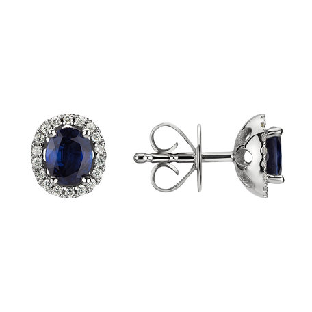 Diamond earrings with Sapphire Princess