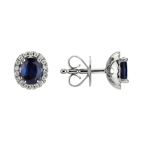 Diamond earrings with Sapphire Princess