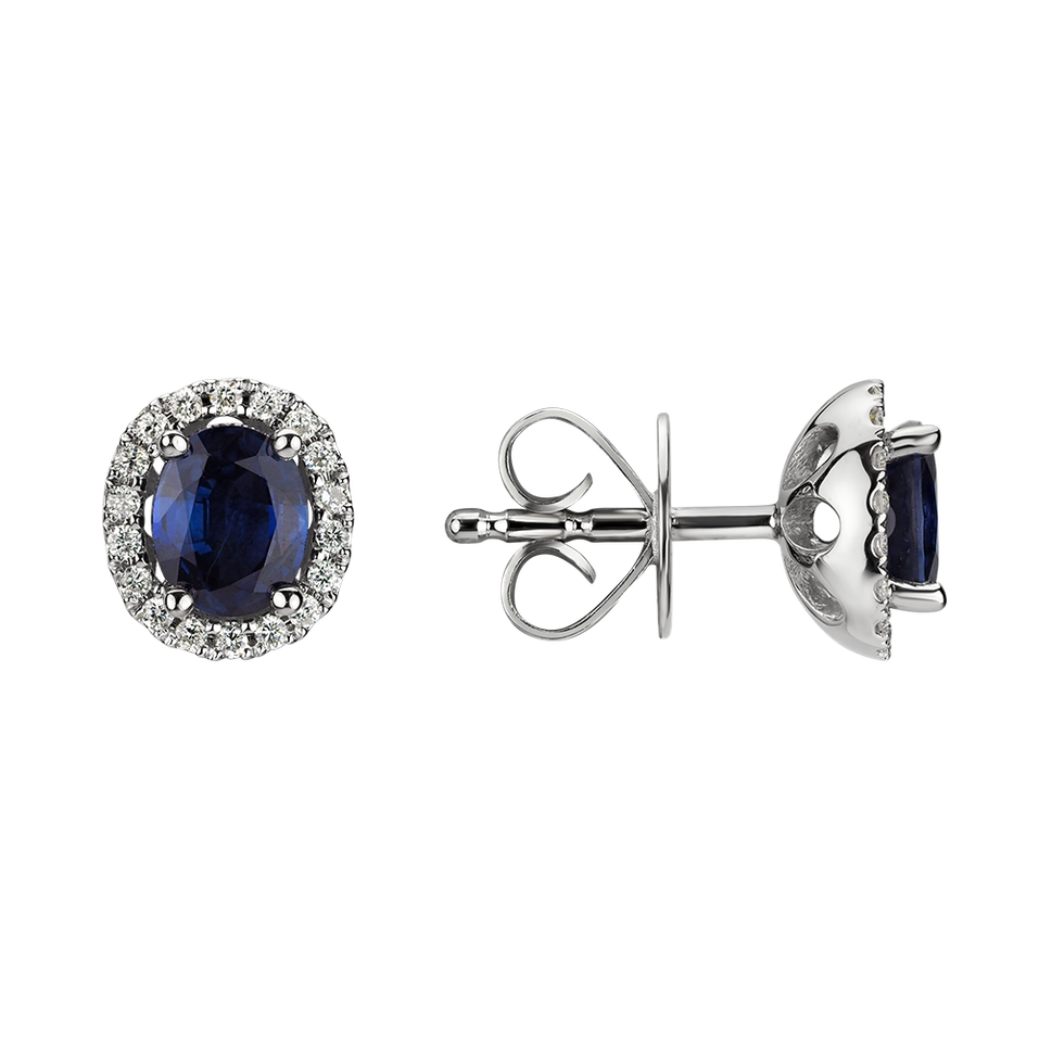 Diamond earrings with Sapphire Princess