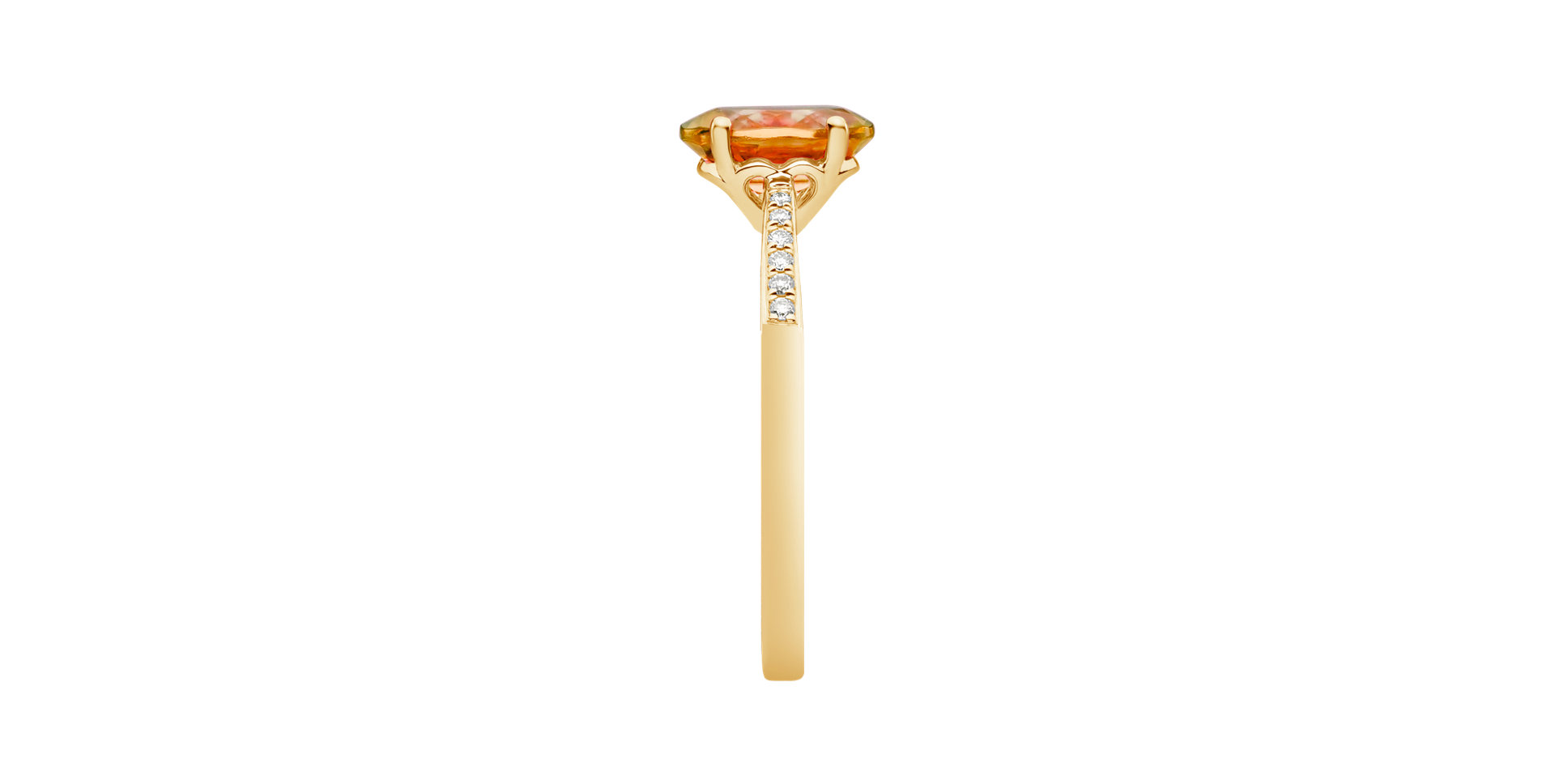 Diamond ring with Citrine Madeira Bonbon