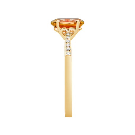 Diamond ring with Citrine Madeira Bonbon