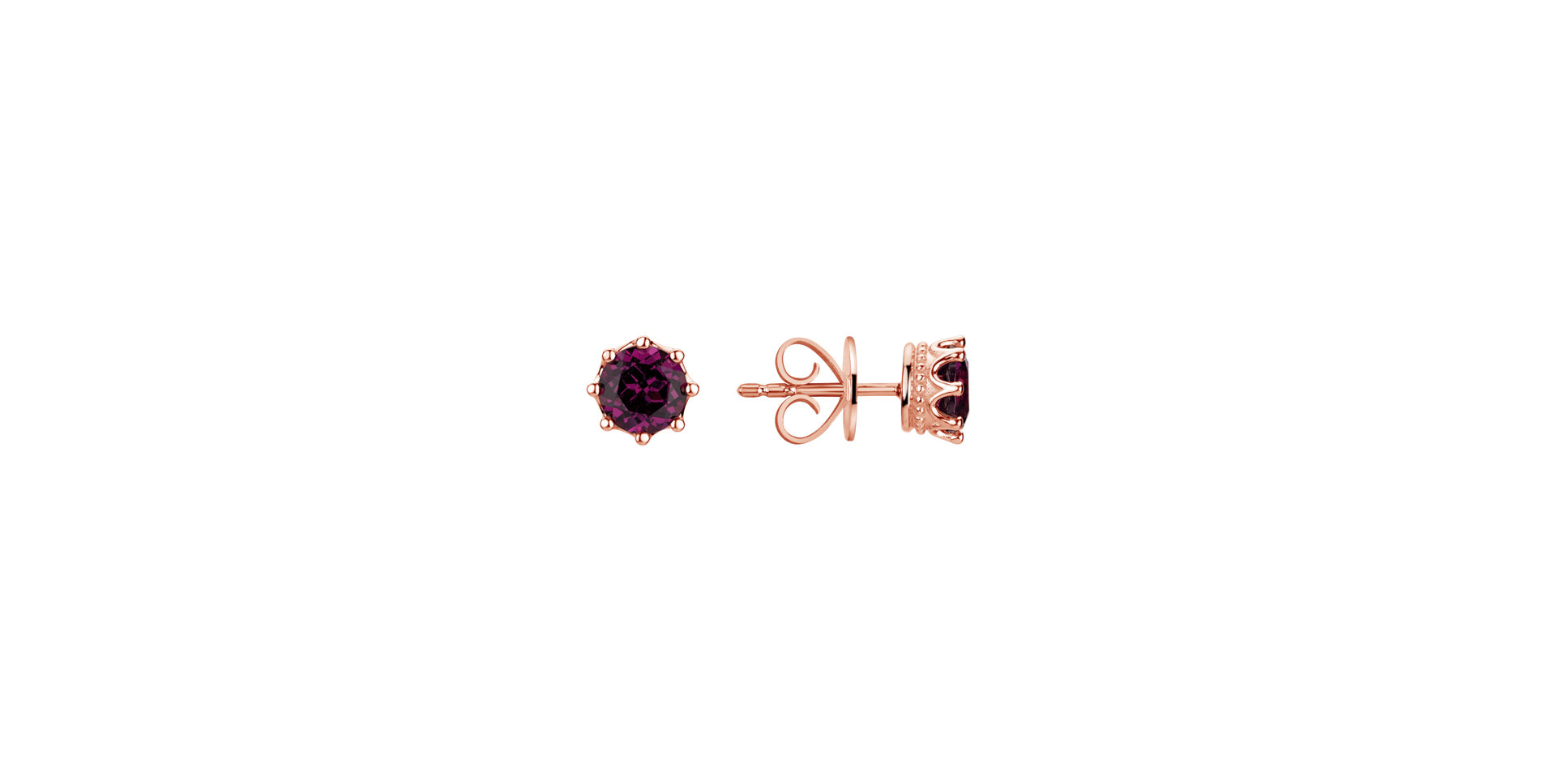 Earrings with Pink Garnet Pink Moon