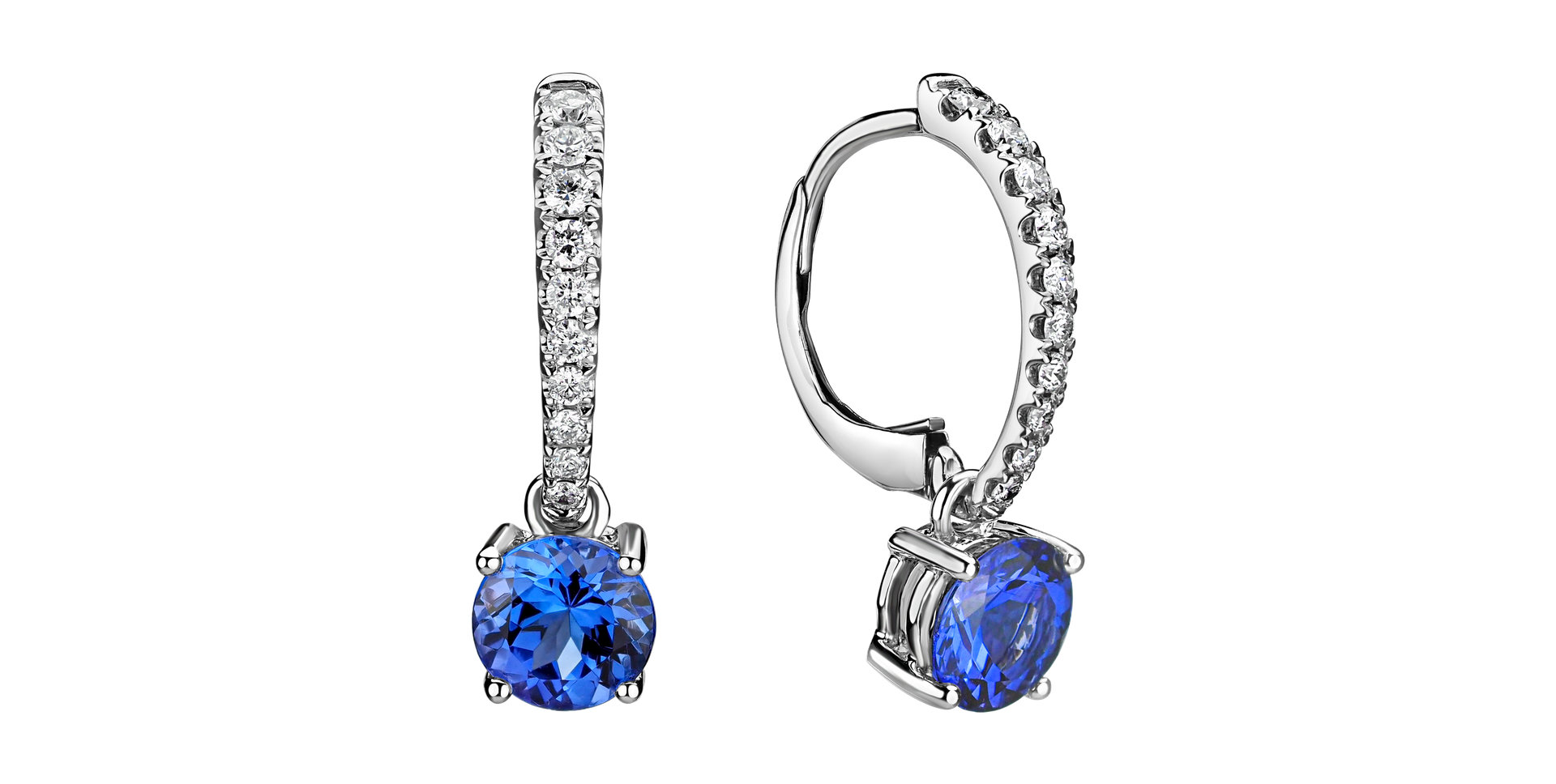 Diamond earrings with Tanzanite Queen Elena