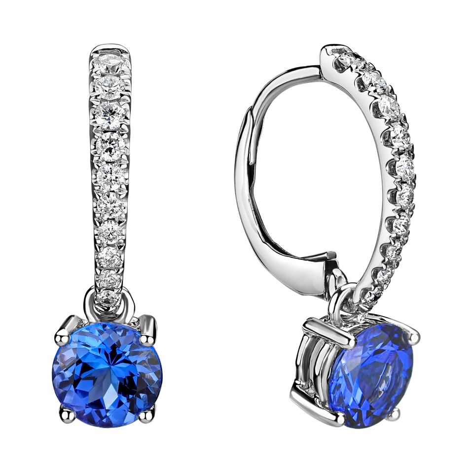 Diamond earrings with Tanzanite Queen Elena