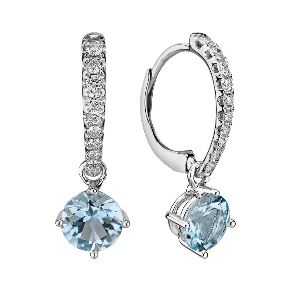 Diamond earrings with Topaz Queen Elena