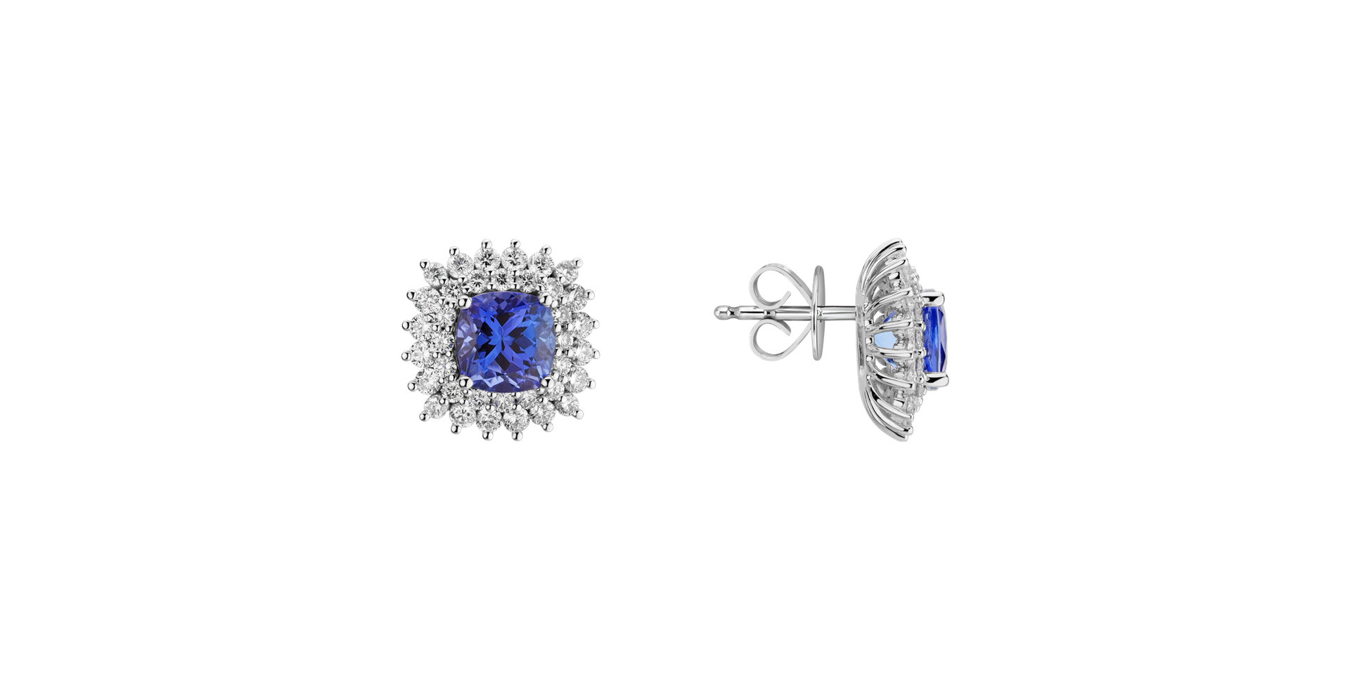 Diamond earrings with Tanzanite Midnight Empire