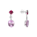 Diamond earrings, Garnet and Kunzite Purple Rain3