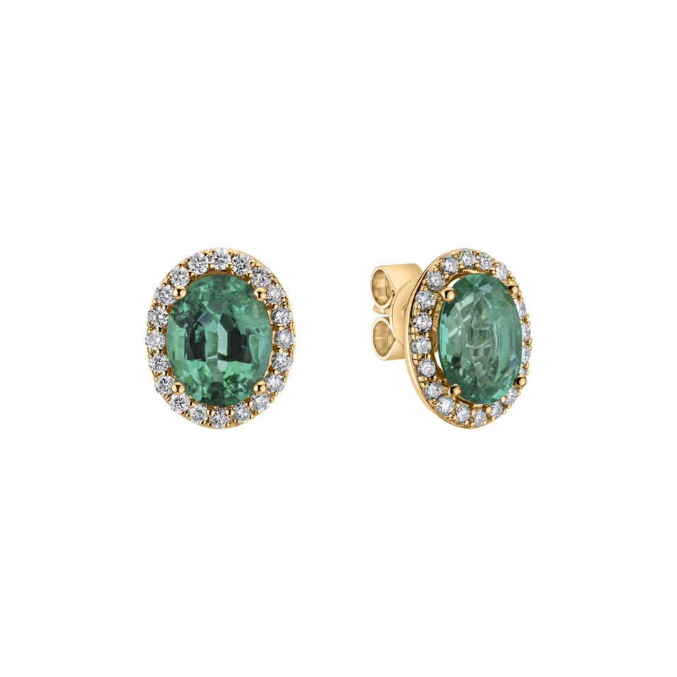 Diamond earrings with Emerald Imperial Allegory