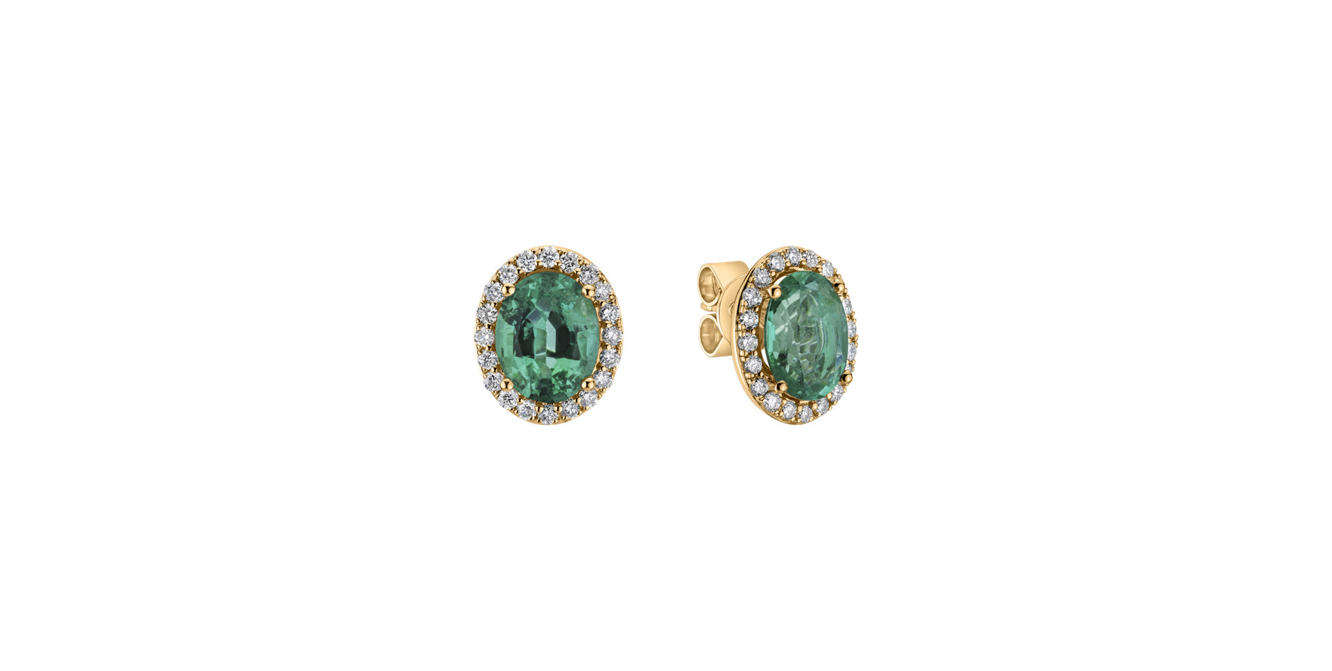 Diamond earrings with Emerald Princess