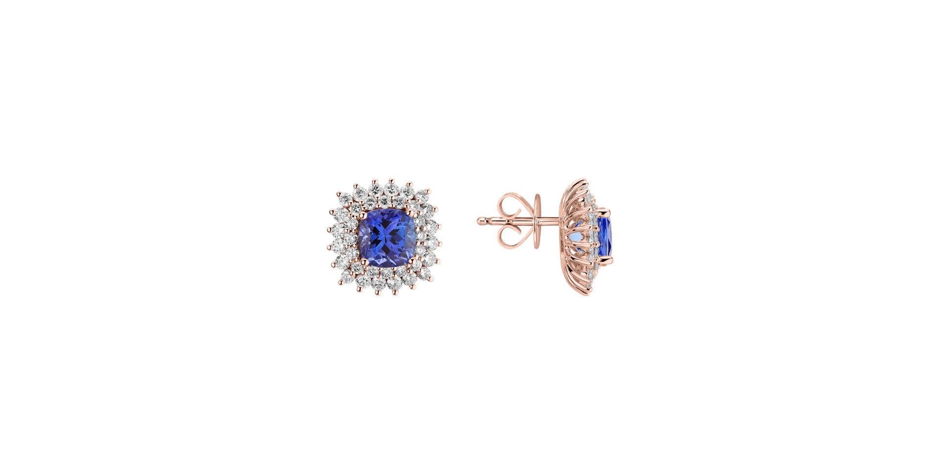 Diamond earrings with Tanzanite Midnight Empire