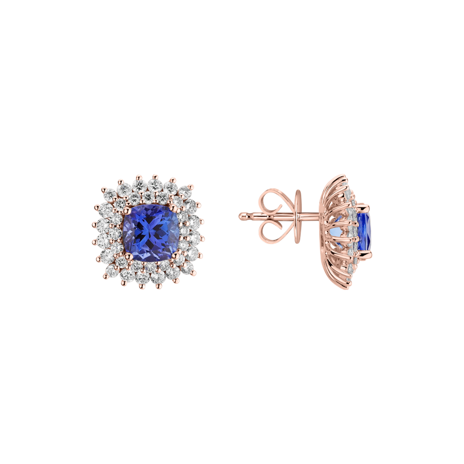 Diamond earrings with Tanzanite Midnight Empire
