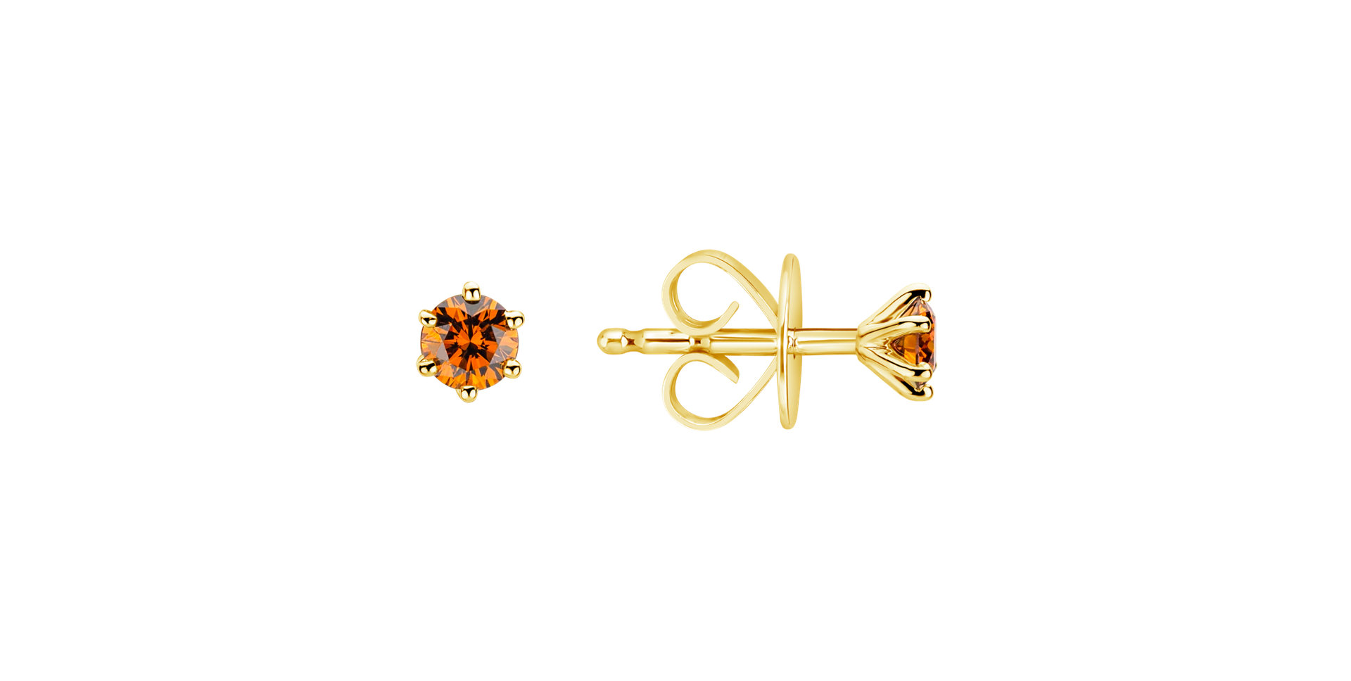 Earrings with orange diamonds Vesper Romance