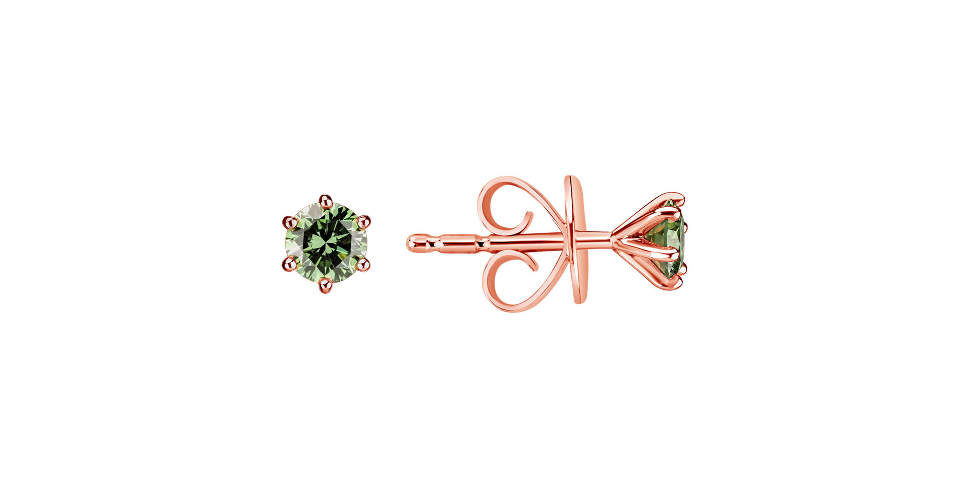 Earrings with green diamonds Vesper Romance