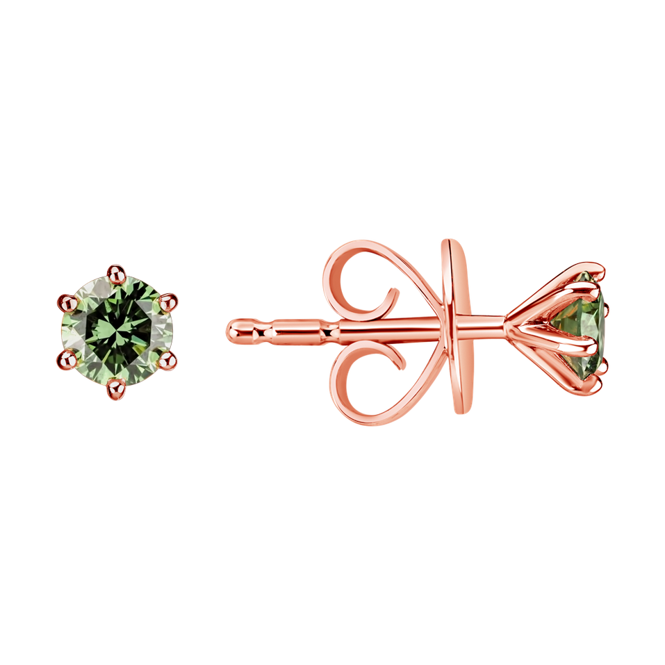 Earrings with green diamonds Vesper Romance