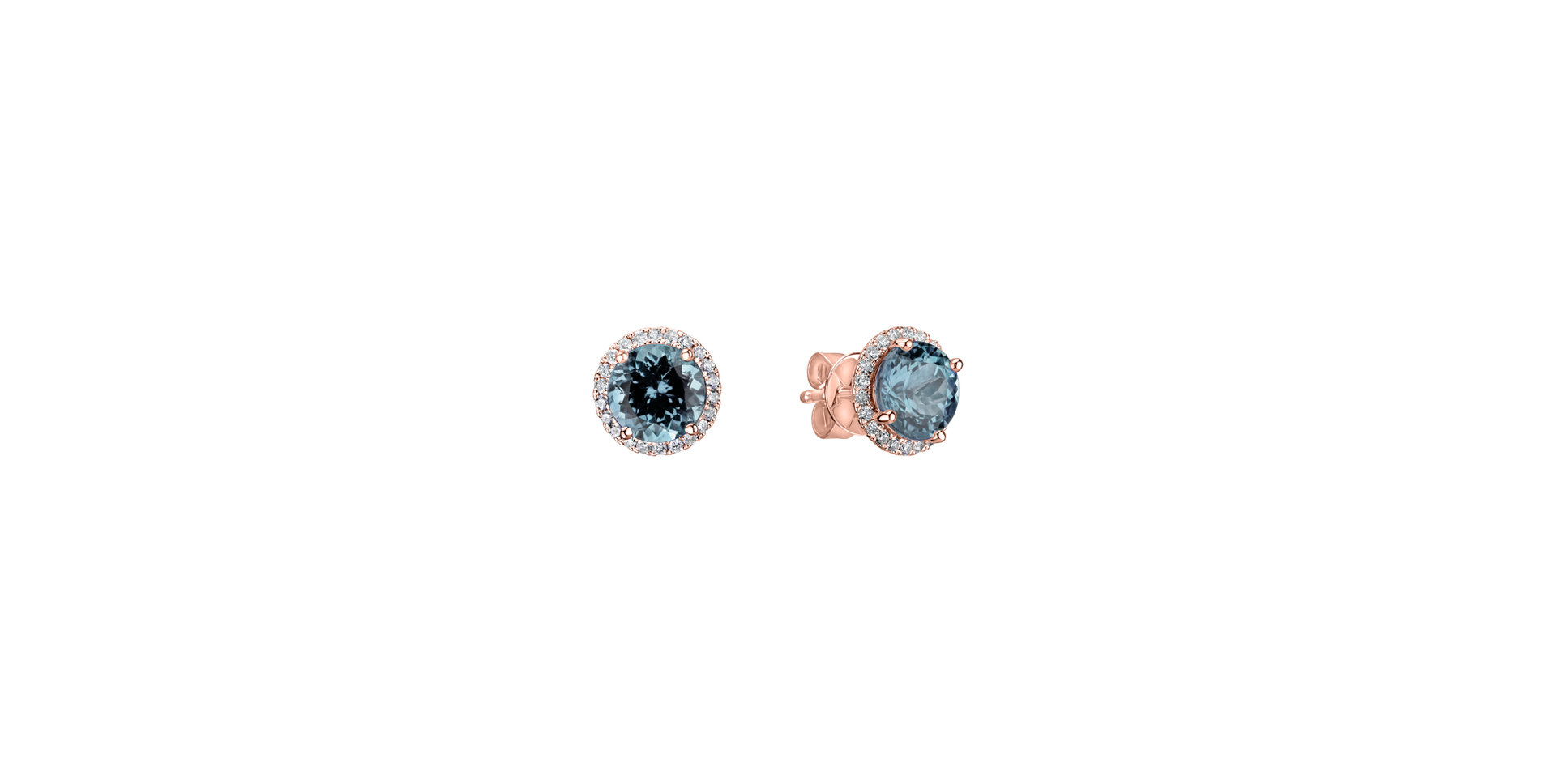 Diamond earrings with Topaz Royal Galaxy