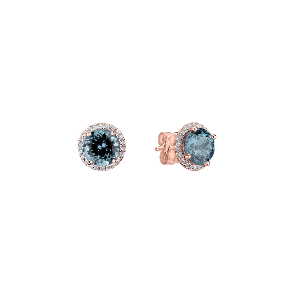 Diamond earrings with Topaz Royal Galaxy