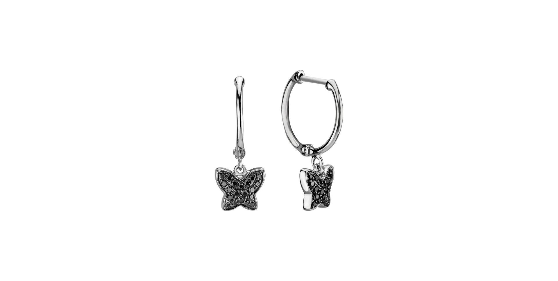 Earrings with black diamonds Amazing Butterfly