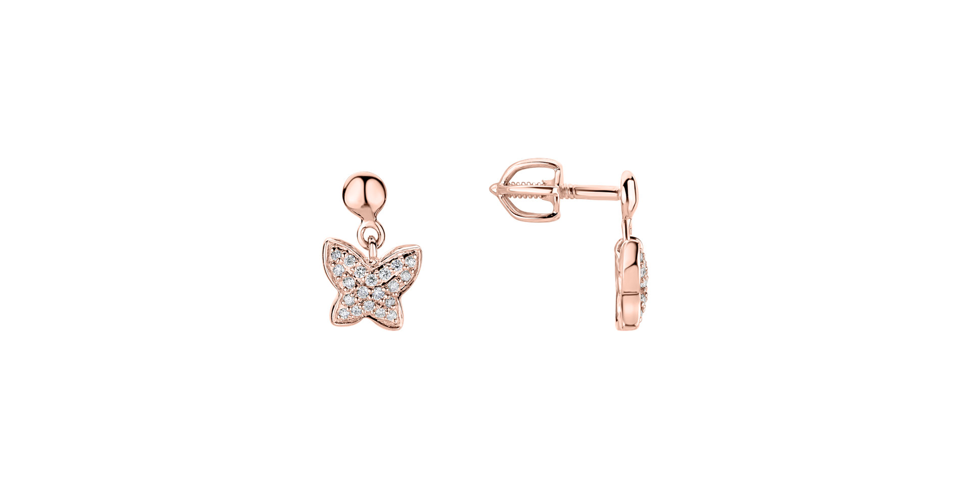 Diamond earrings Amazing Butterfly