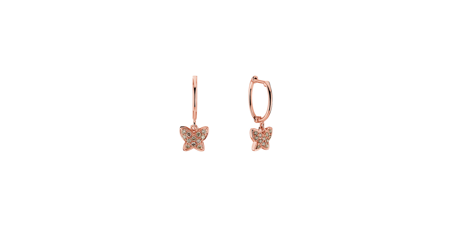 Earrings with brown diamonds Amazing Butterfly