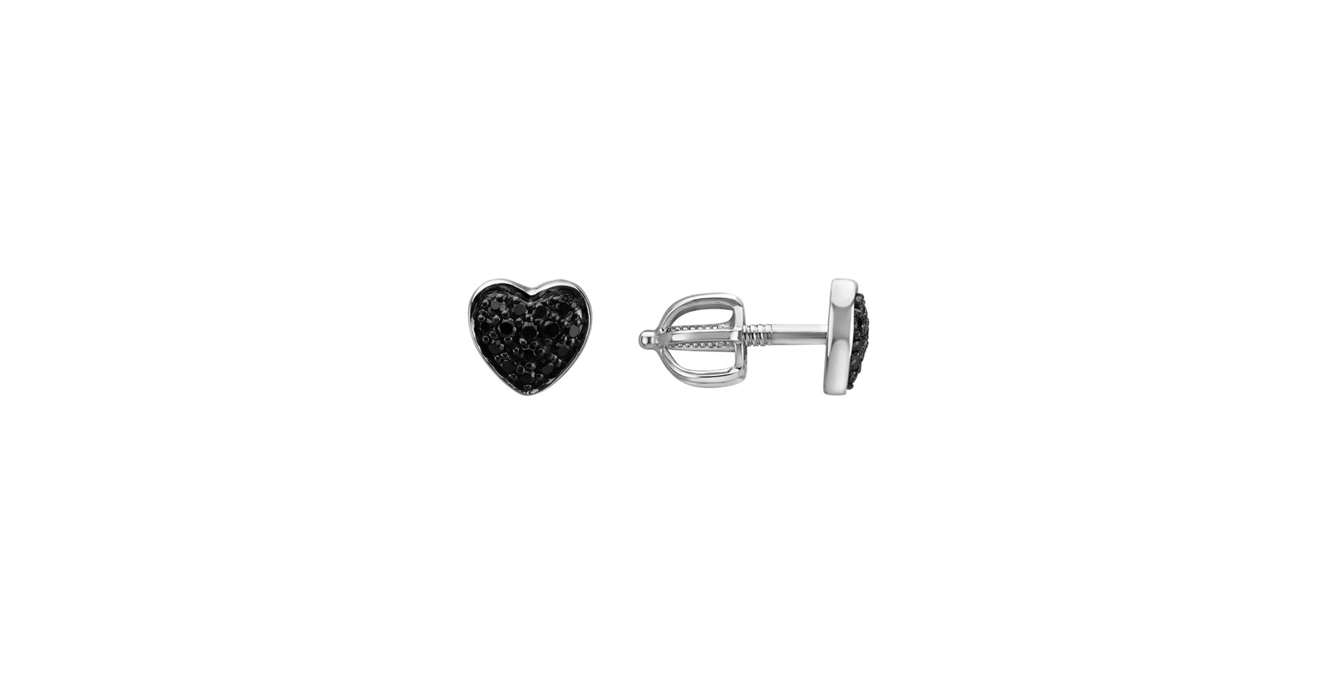 Earrings with black diamonds Amazing Heart