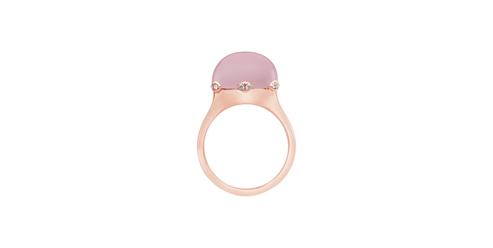Diamond ring with Rose Quartz Allure Delight