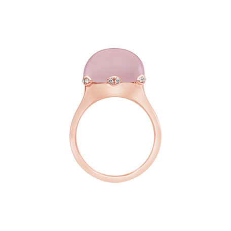 Diamond ring with Rose Quartz Allure Delight
