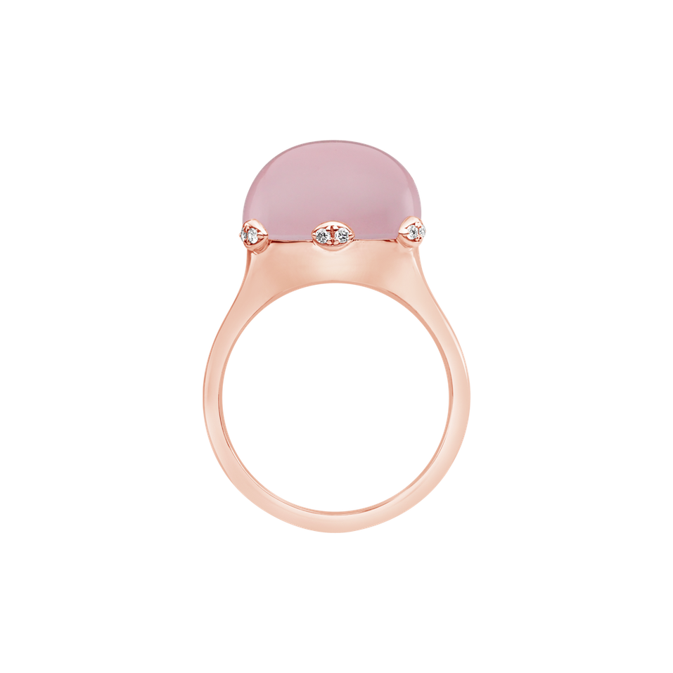 Diamond ring with Rose Quartz Allure Delight