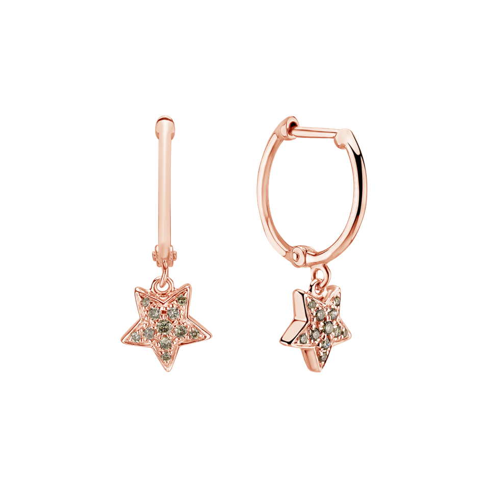 Earrings with brown diamonds Amazing Night