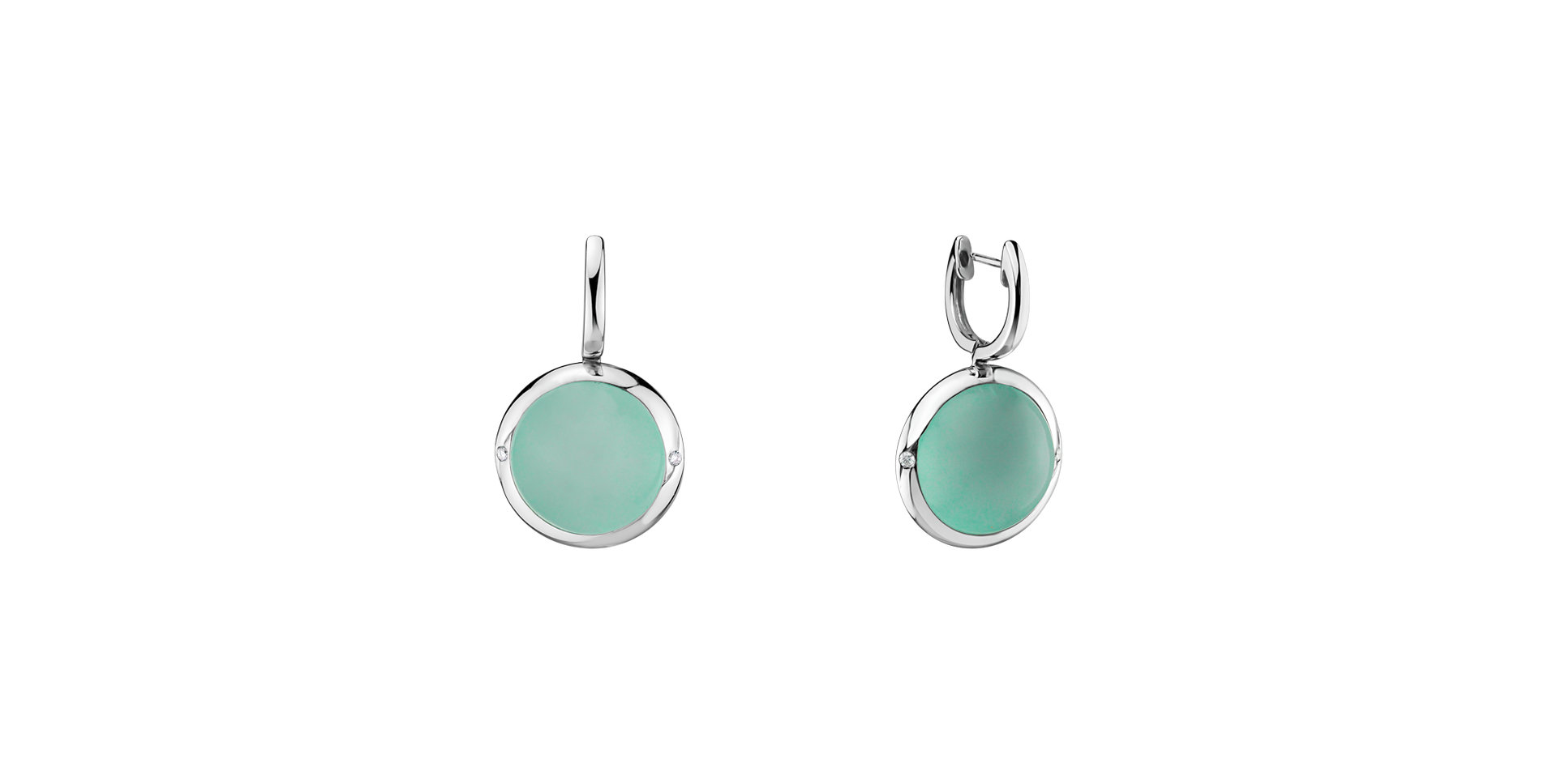 Diamond earrings with Chalcedony Simply Blossom