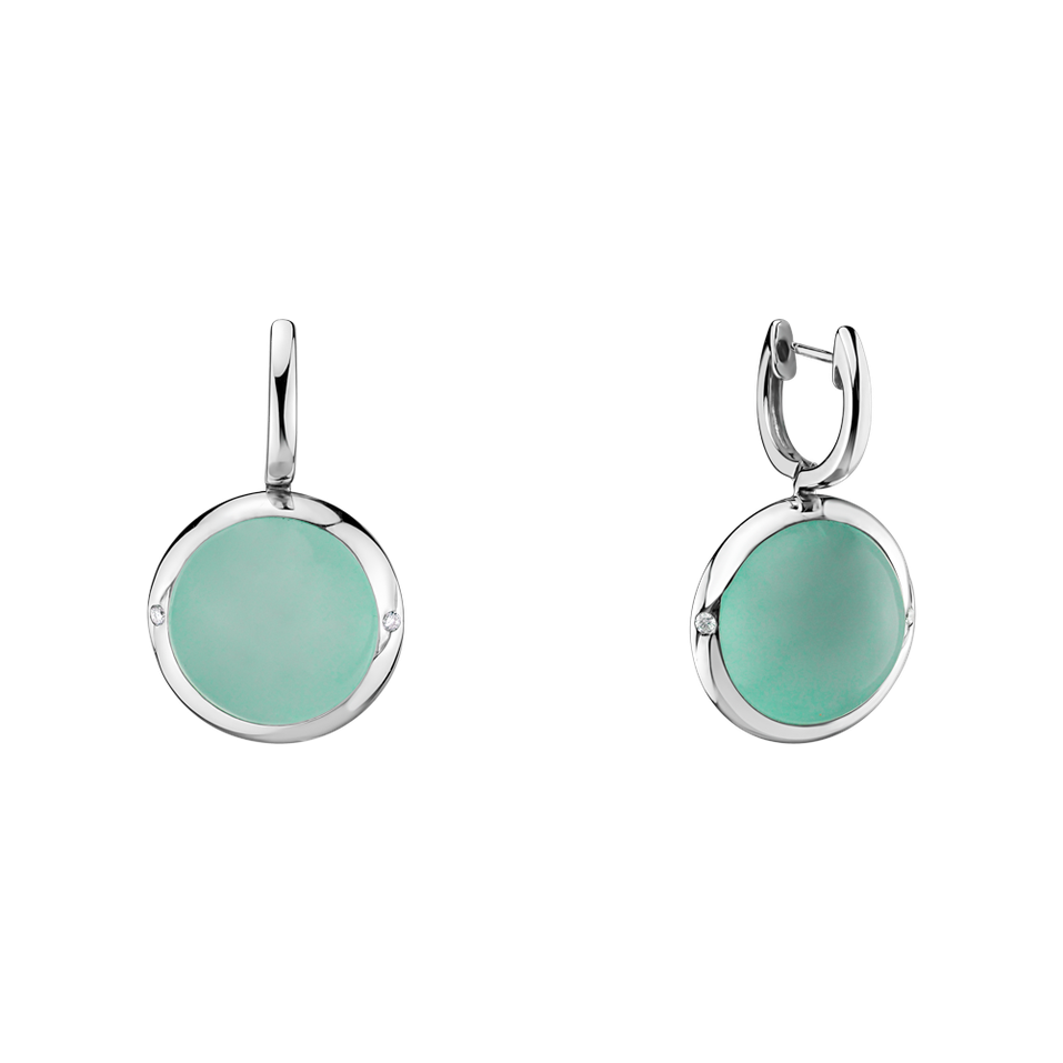 Diamond earrings with Chalcedony Simply Blossom