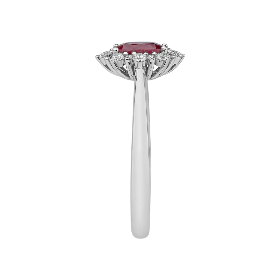 Diamond ring with Ruby Princess