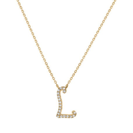 Diamond necklace Curly Glitter L