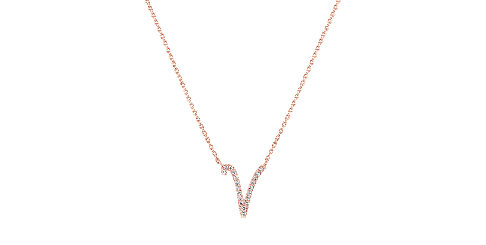 Diamond necklace Curly Glitter V