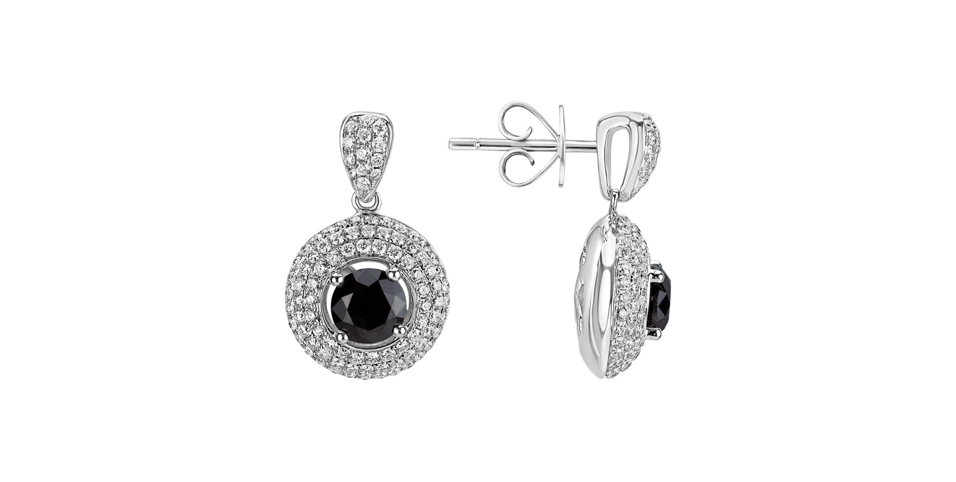 Earrings with black and white diamonds Majesty Sin