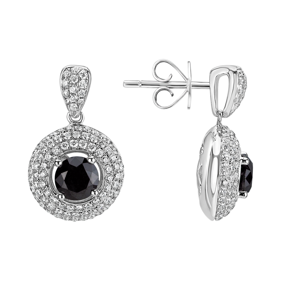 Earrings with black and white diamonds Majesty Sin