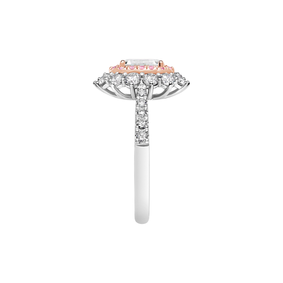 Ring with white and pink diamonds Royal Romanticism