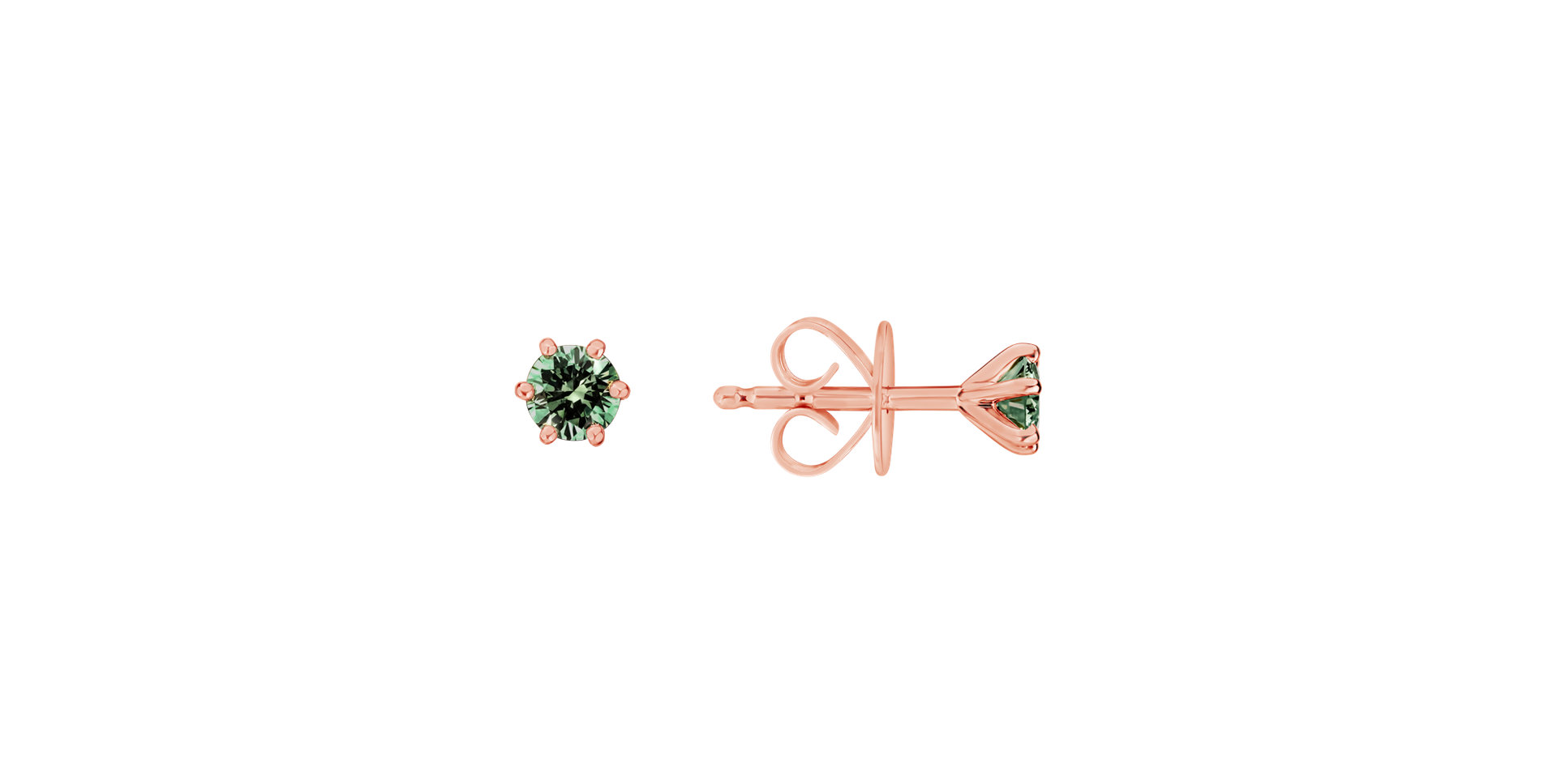 Earrings with green diamonds Vesper Romance