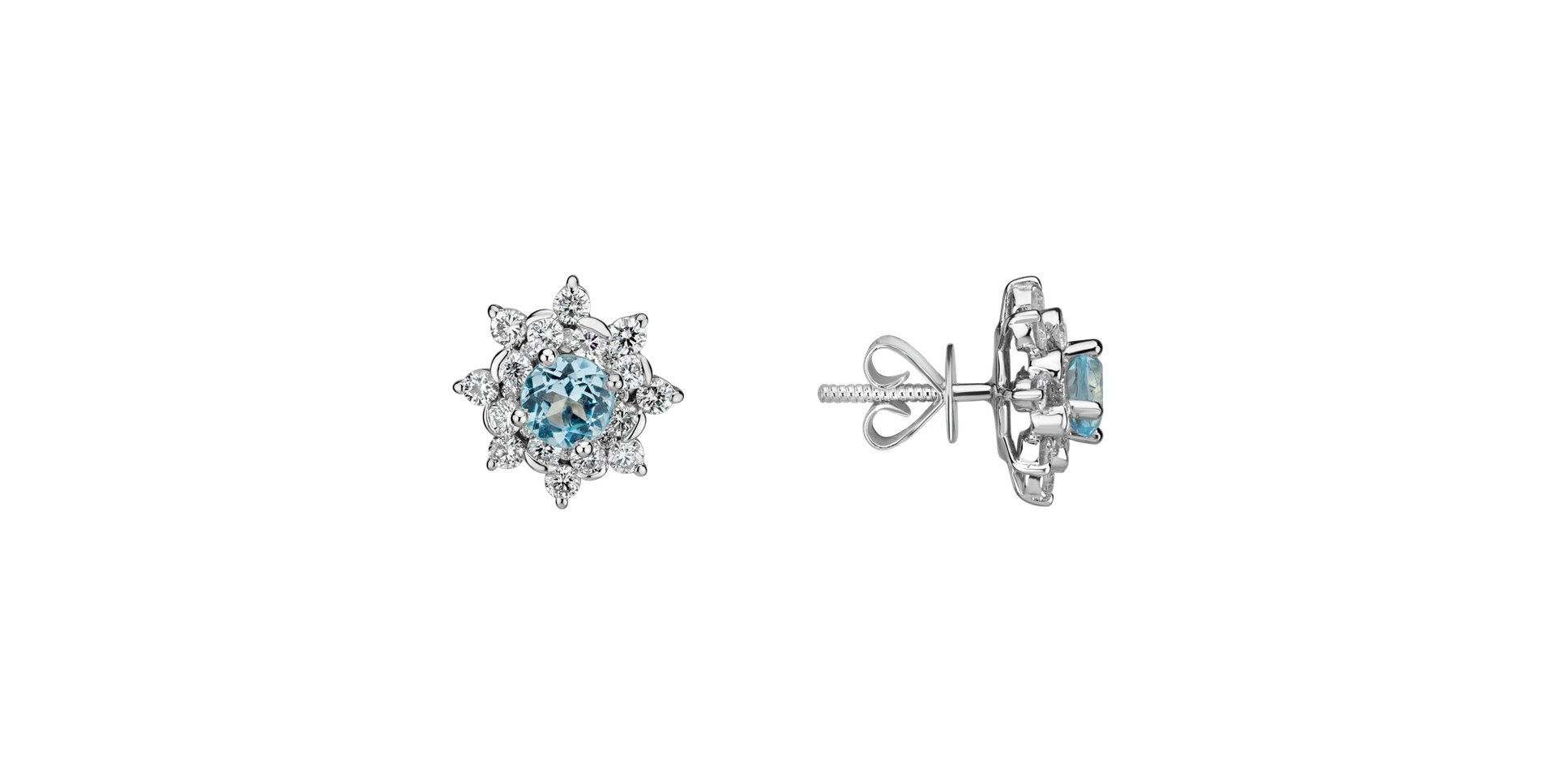 Diamond earrings with Topaz Frozen Sky