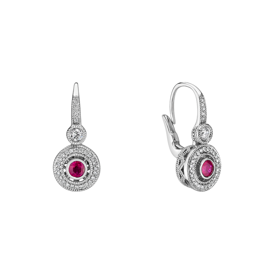 Diamond earrings with Ruby Monarch Love