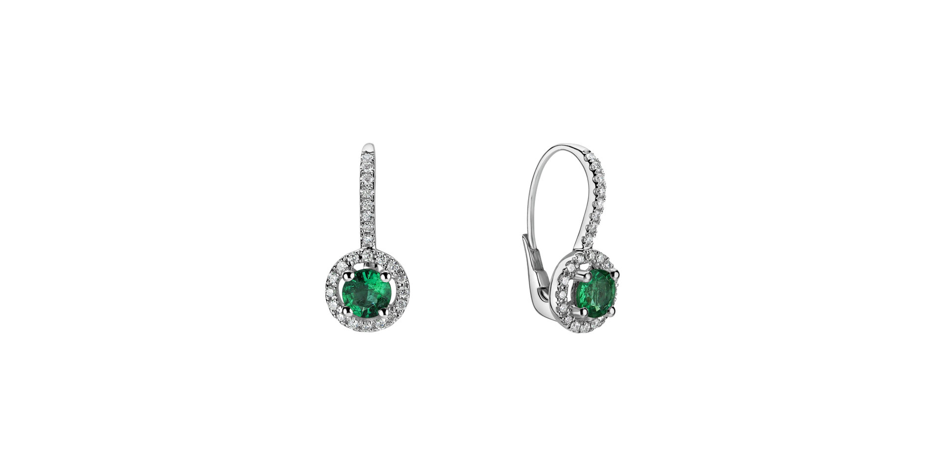 Diamond earrings with Emerald Infinite Splendour
