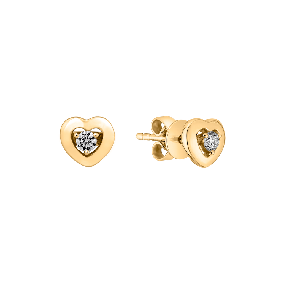 Diamond earrings Delicate Hearts