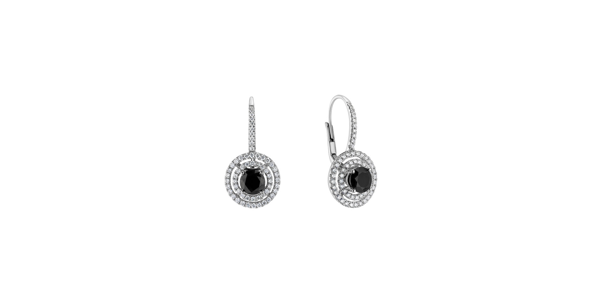 Earrings with black diamonds and white diamonds Bethe