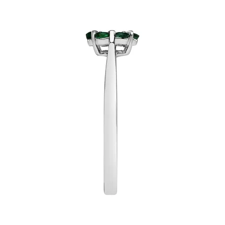 Diamond ring with Emerald Shiny Constellation