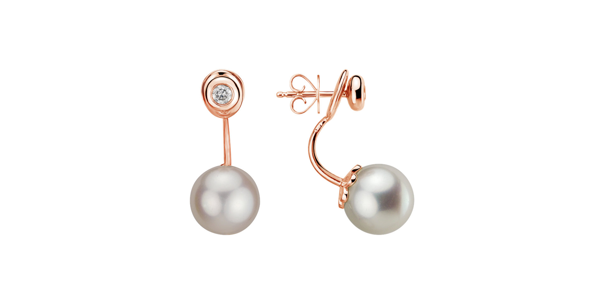 Diamond earrings with Pearl Beauty Queen