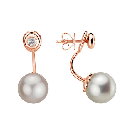 Diamond earrings with Pearl Beauty Queen