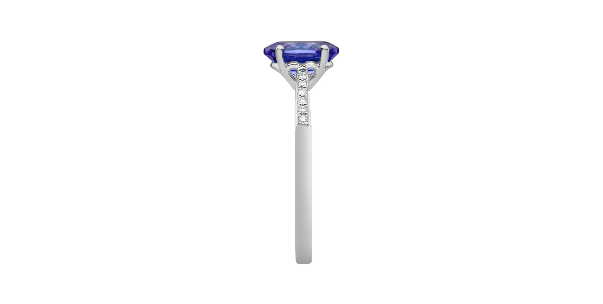 Diamond ring with Tanzanite Bonbon