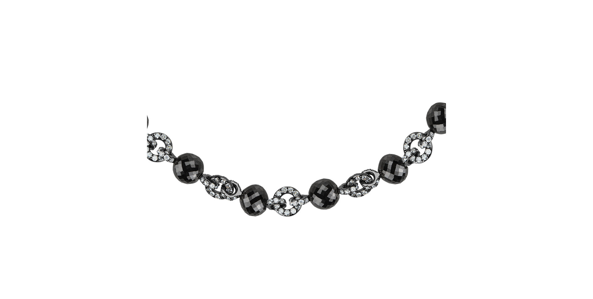 Bracelet with black and white diamonds Aristide