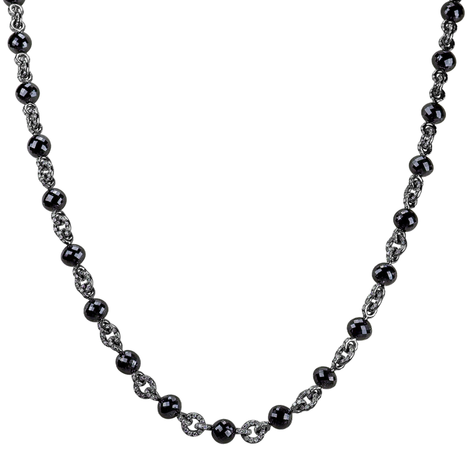 Necklace with black and white diamonds Frozen Night