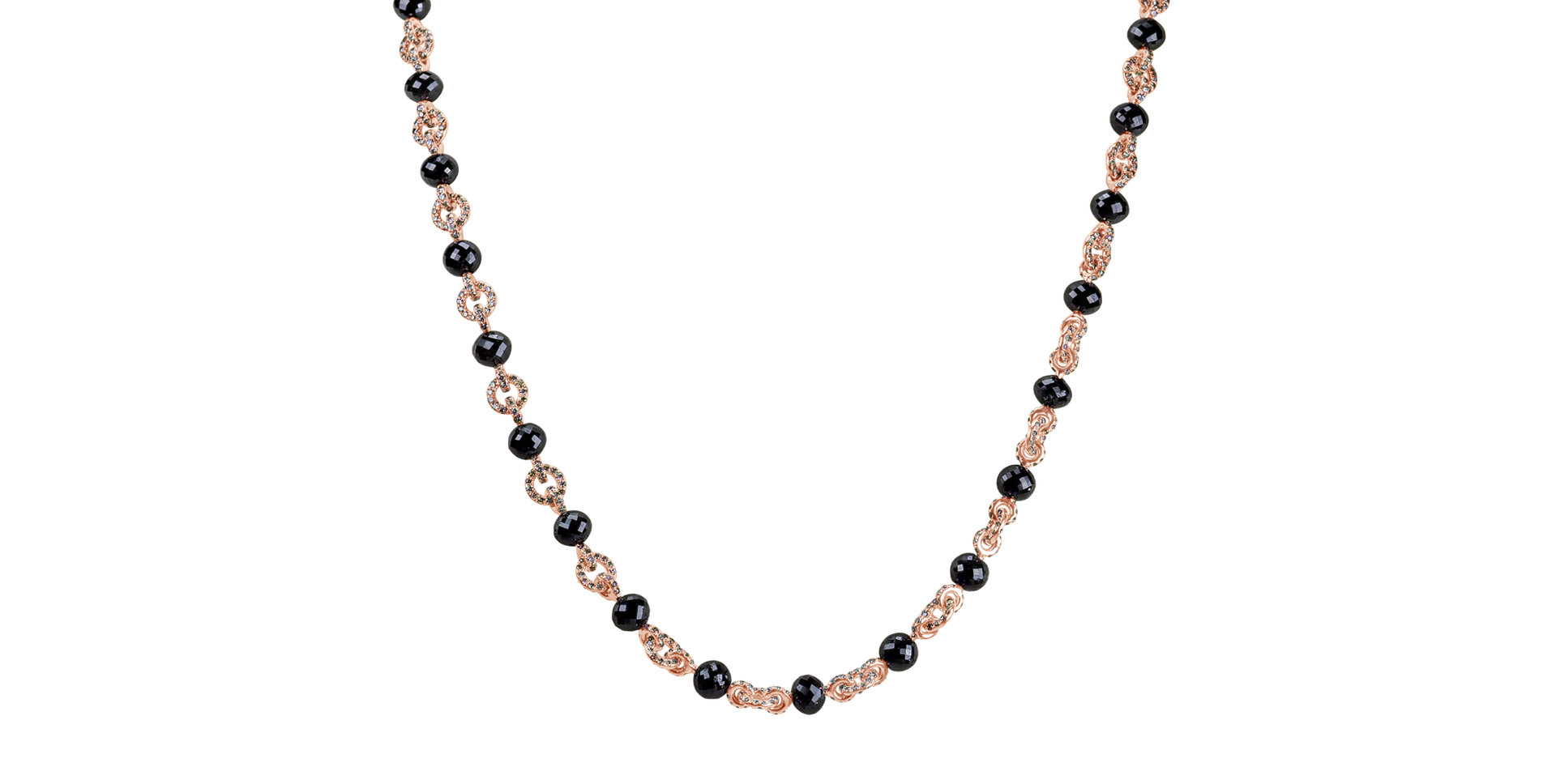 Necklace with brown and black diamonds Frozen Night